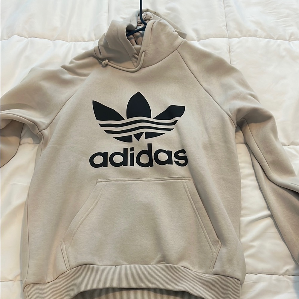 Adidas The big Trefoil logo Pull Over Beige Hoodie